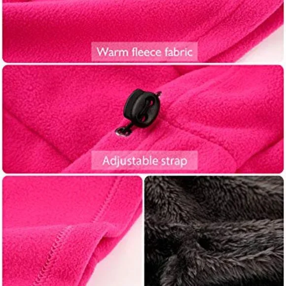 Winter Fleece Balaclava Ski Mask with Drawstring Full Face Covering - Picture 4 of 8